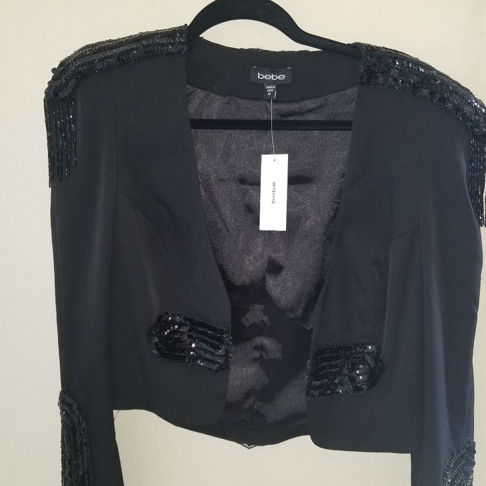 Black Sequin Party Blazer